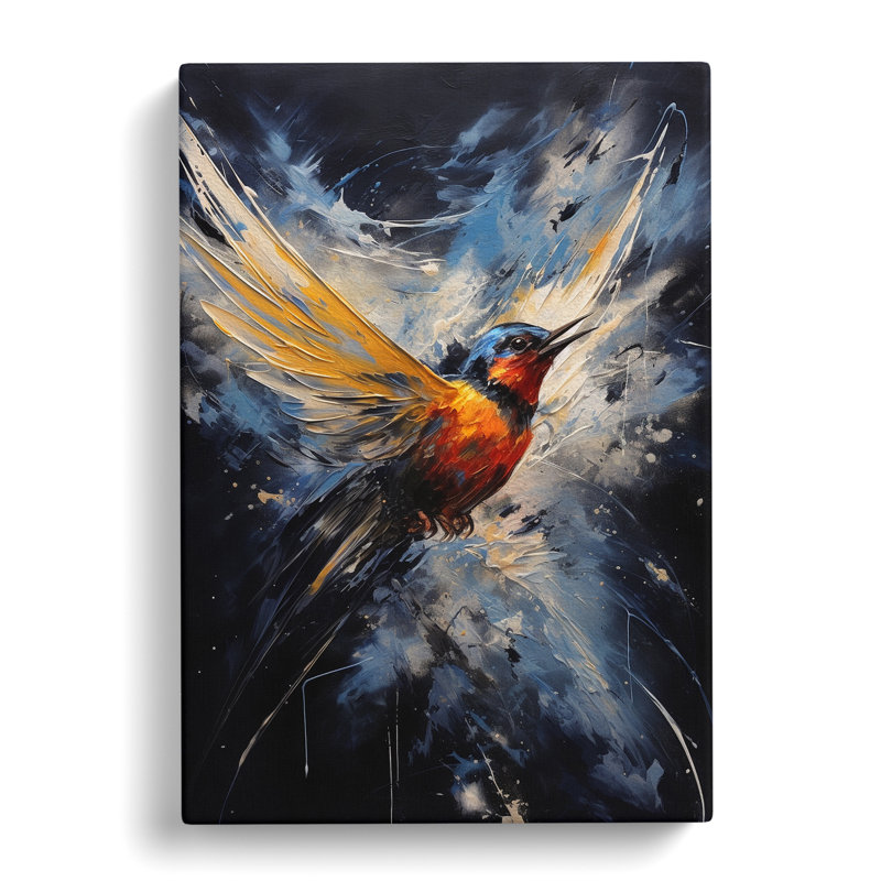 Swallow Gestural - Wrapped Canvas, 60cm H x 40cm W x 3cm D