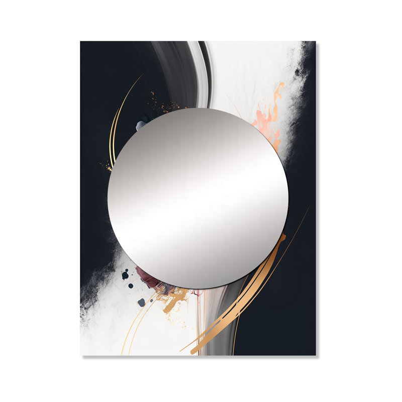 Doré mauve complexe transcendant I - décoration murale miroir abstrait MTMIR60211, 40 po x 30 po
