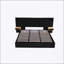 Très grand lit plateforme tapissier hydraulique en velours avec 2 tablettes, 2 lampes de lecture et port USB, noir-853879619