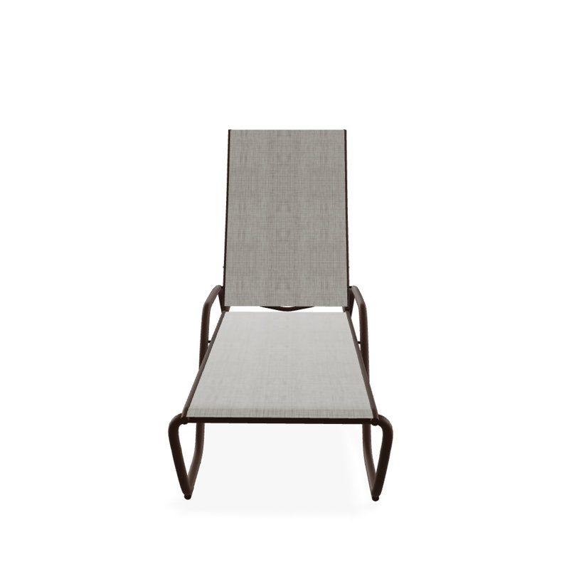 Outdoor Rust-Resistant Metal Chaise Lounge, Textured Kona, Smoke