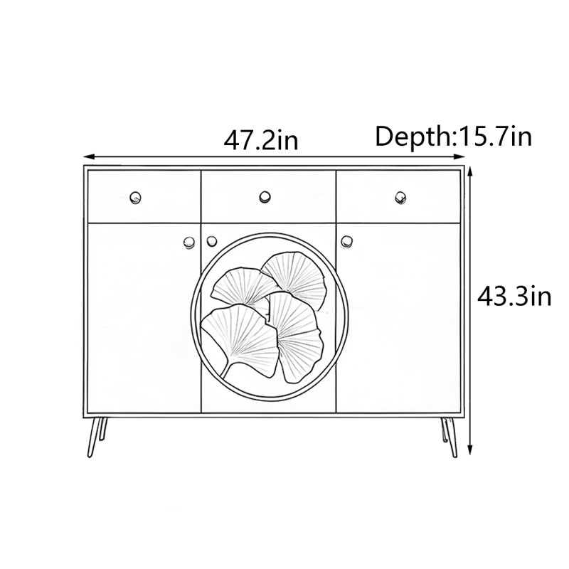 Console Hanover, H 43,3 po x l 47,2 po x P 15,7 po