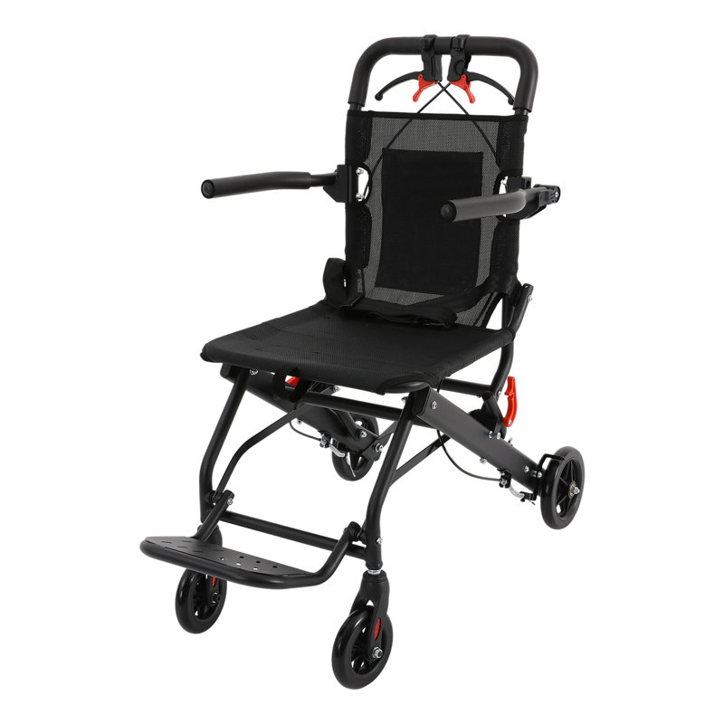 Fauteuil roulant de transport en aluminium léger pliable pour personnes âgées et personnes à mobilité réduite Rollator