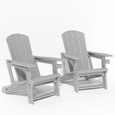 Chaise d'extérieur en plastique, chaise Adirondack sans vis à installer, chaise inclinable avec porte-gobelet, chaises de patio d'une capacité de 400 lb pour ensemble de 2