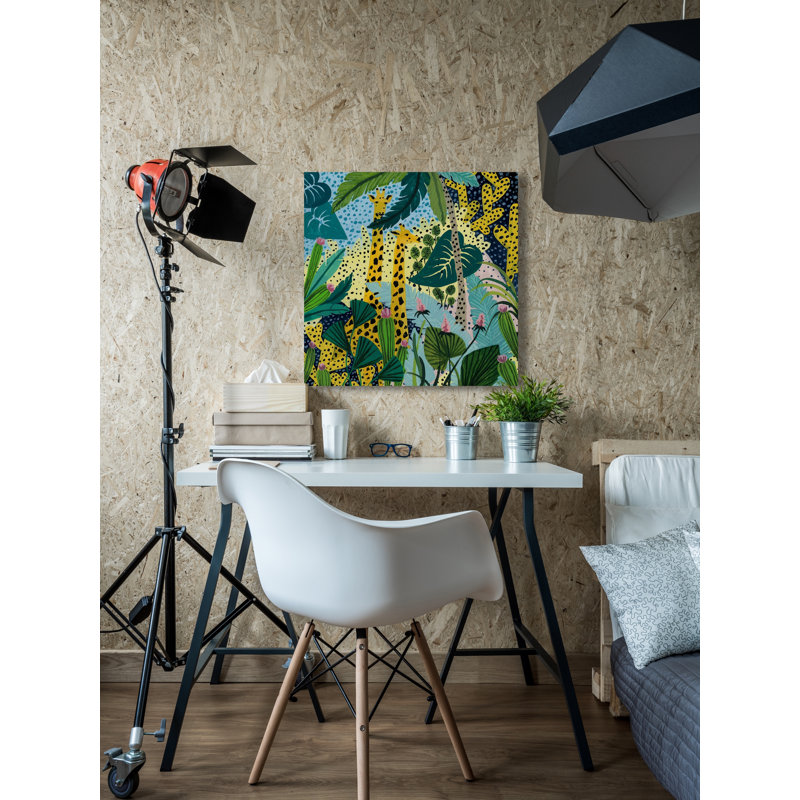Sincere Spotted Jungle - Print on Canvas, 45cm H x 45cm W 