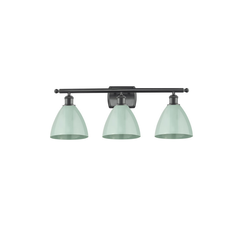 Éclairage pour meuble-lavabo à intensité variable 3 lumières Amylee, Noir mat, Écume de mer