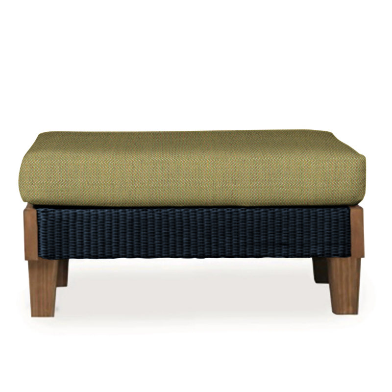 Catalina Outdoor Ottoman, Sailcloth Seagull, Ebony