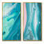 «Luxury Turquoise Marble Fluid Art II», ensemble de 2 peintures sur toiles-337918888-337918898