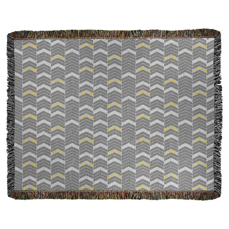 Couverture en coton tissé Rhonda, l 60 po x L 80 po, Jaune