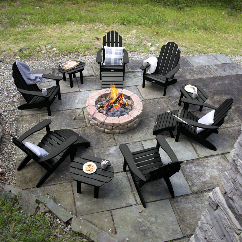 Anette 6 - Person Patio Conversation Set, Black