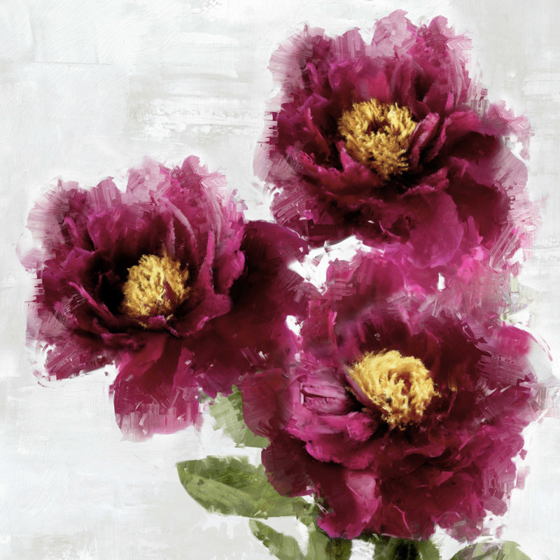 Fleurs marrons 1, H 12 po x l 12 po