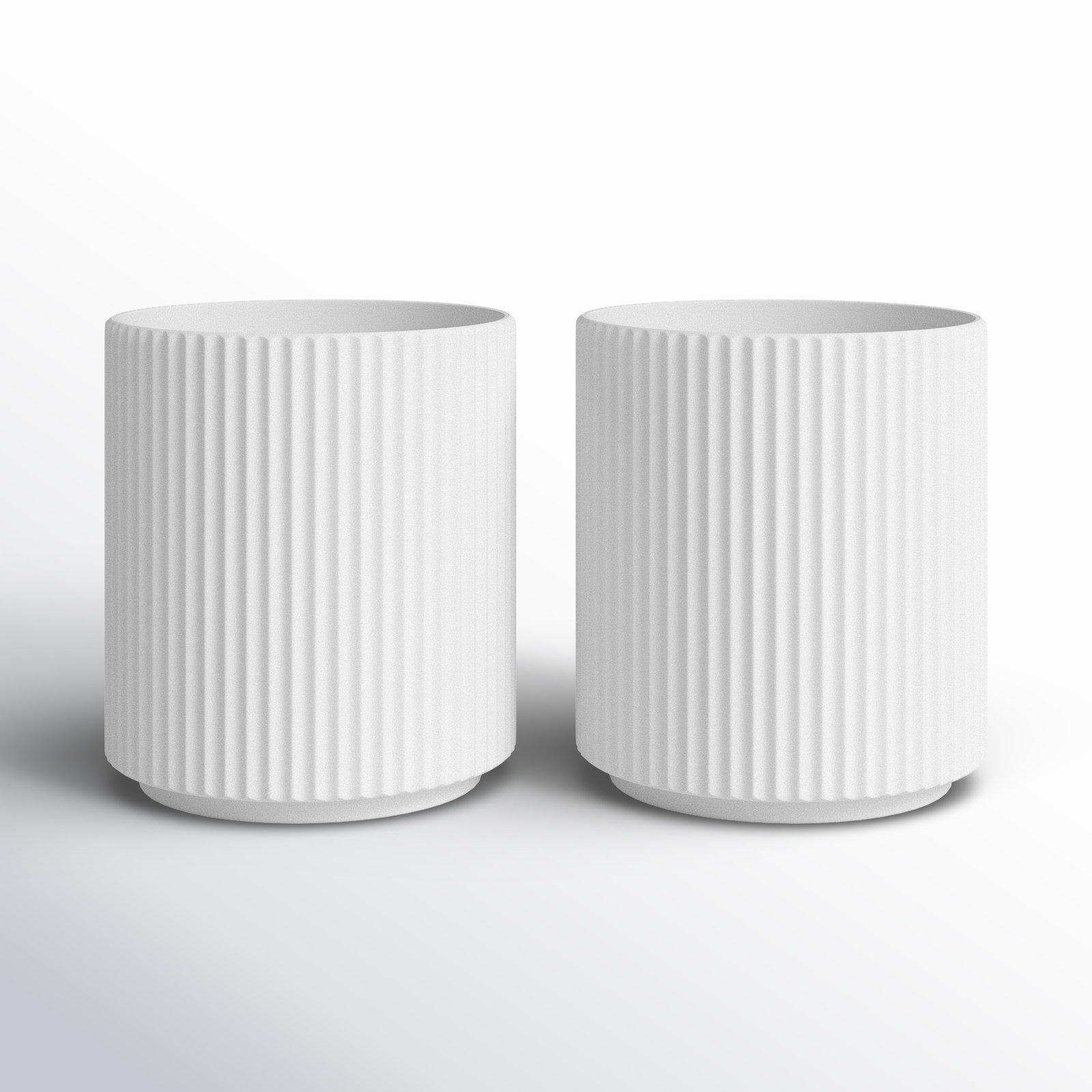 Demi Series 19" Pot Planter, 2, White, 11.5" H x 10.5" W x 10.5" D