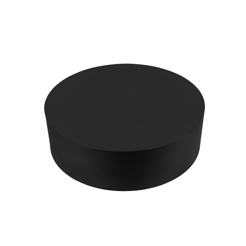 Table basse ronde en métal Jalisia, Noir mat