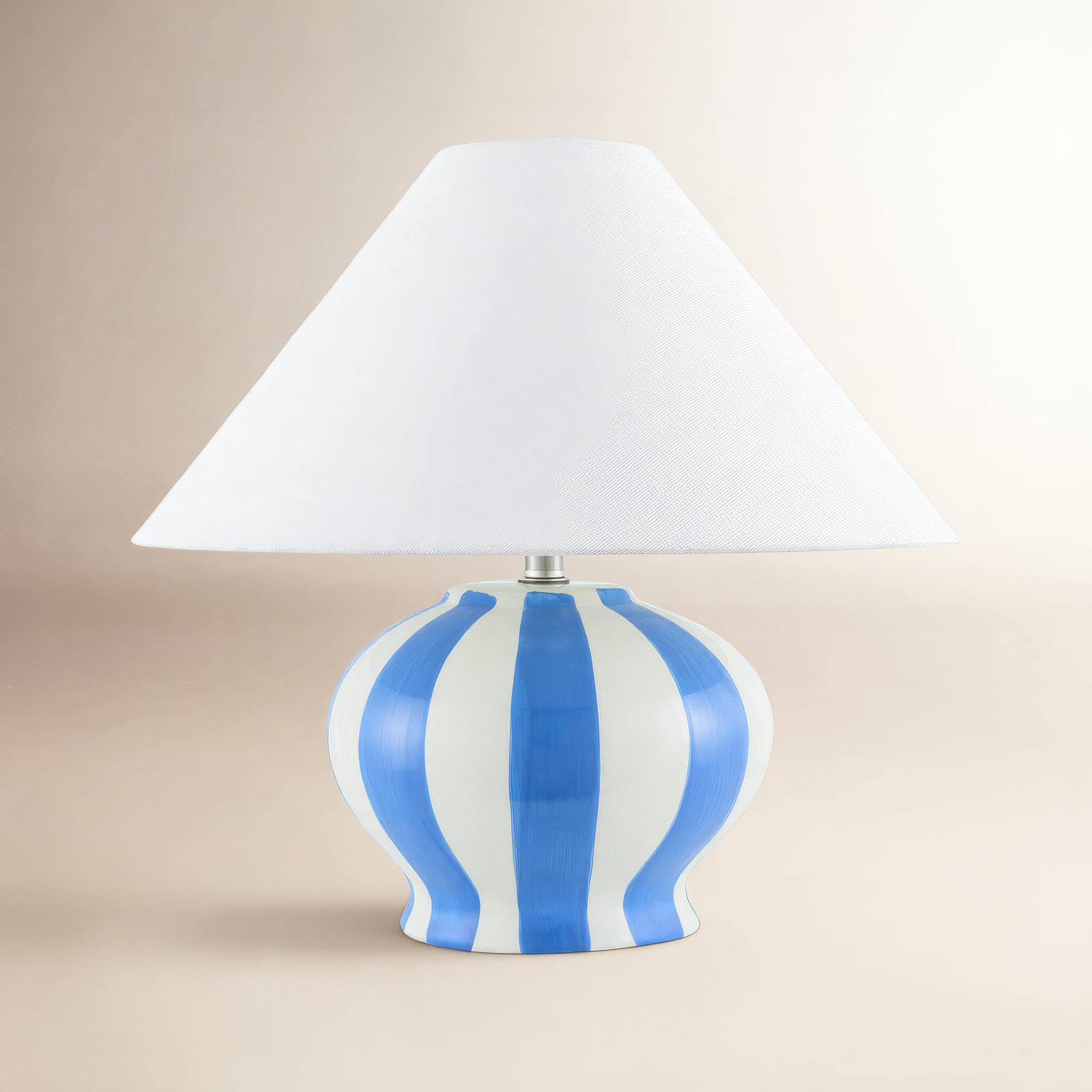 Ceramic Table Lamp, Blue/White