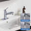 Robinet de lavabo de salle de bain avec douchette extractible, robinet de lavabo de salle de bain moderne à poignée simple avec bouchon de bonde escamotable et plaque de pont, chrome-126254001