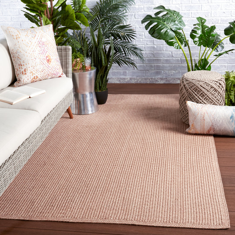 Tapis rose clair en polyester tissé à la main One Age of One-of-a-Kind Johannsen, Rectangle 4 pi x 6 pi
