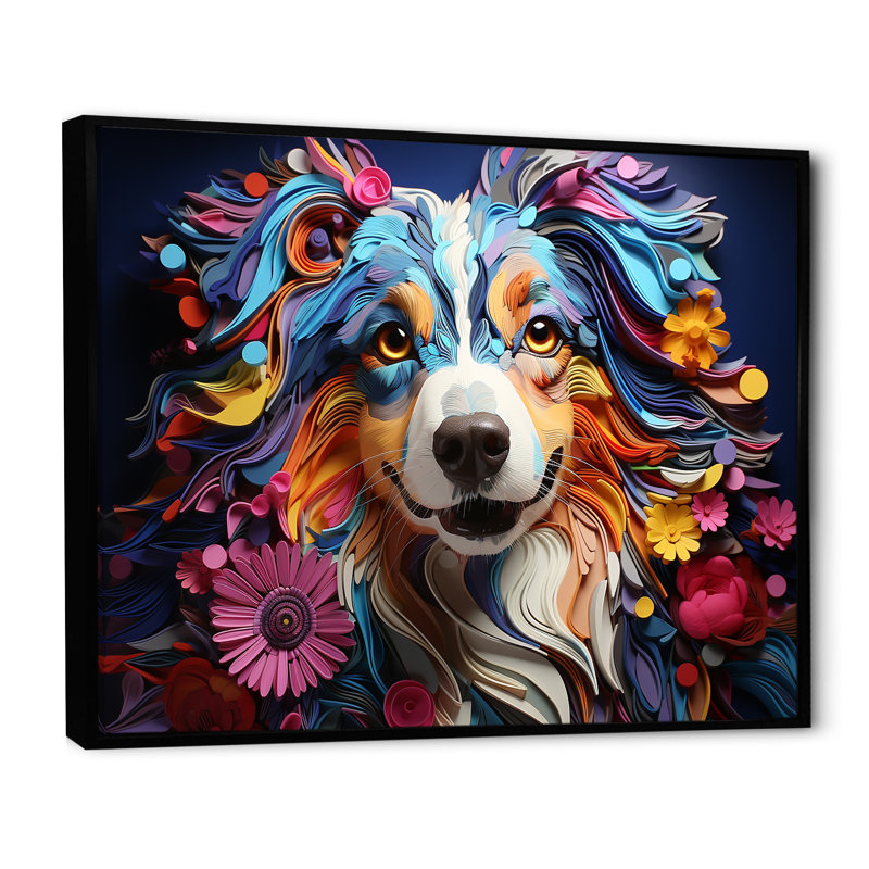 Chien berger australien Allure II, L 44 po x H 34 po, Cadre flottant noir