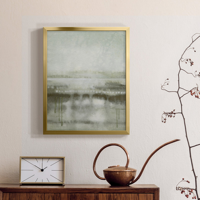 «Wandering Terrain II» - Toile encadrée de qualité supérieure - Prêt à être accroché, Toile avec cadre doré