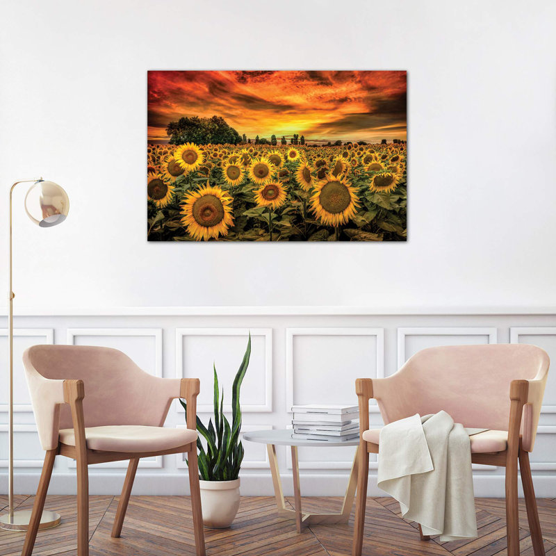 Tuscany Sunflowers Field by Marco Carmassi - Wrapped Canvas Print, 101.6 cm H x 66.04 cm W x 3.175 cm D