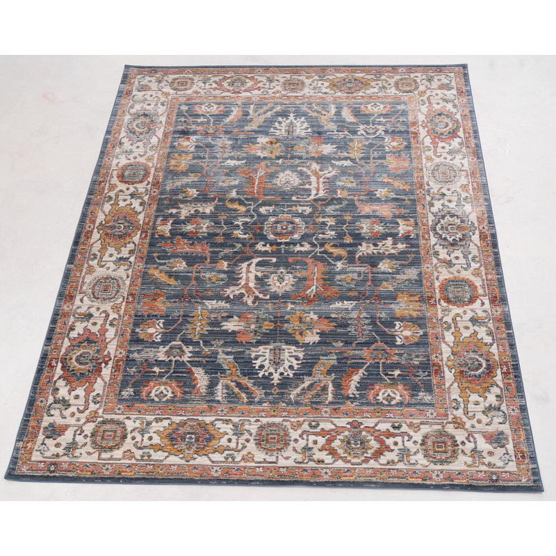 Oriental Machine-Made Blue / Ivory, Rectangle 8' x 10'