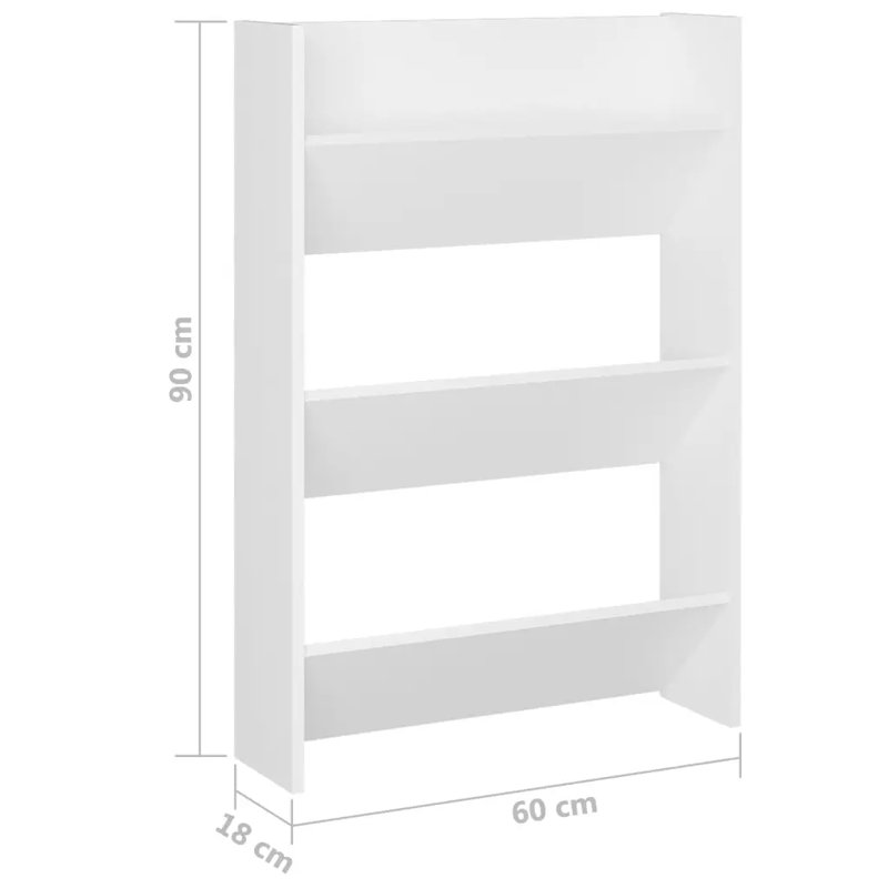 Wall Shoe Cabinets 2 pcs 60x18x90 cm Engineered Wood, White
