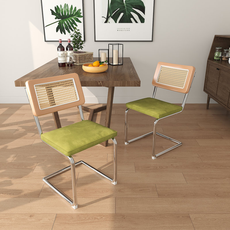 Ensemble de chaises de salle à manger 2 pièces Mid-Century Modern, Vert