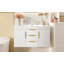 Meuble-lavabo mural 36 po, 2 tiroirs, armoire de salle de bain flottante en bois massif-126233961