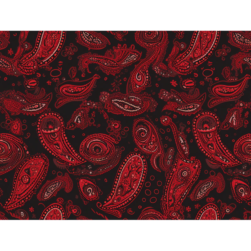 Polyester Comforter, Twin Comforter, Black/Red Paisley