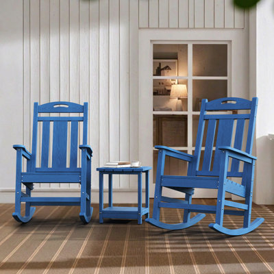 Outdoor Patio HDPE Rocking Adirondack Chair