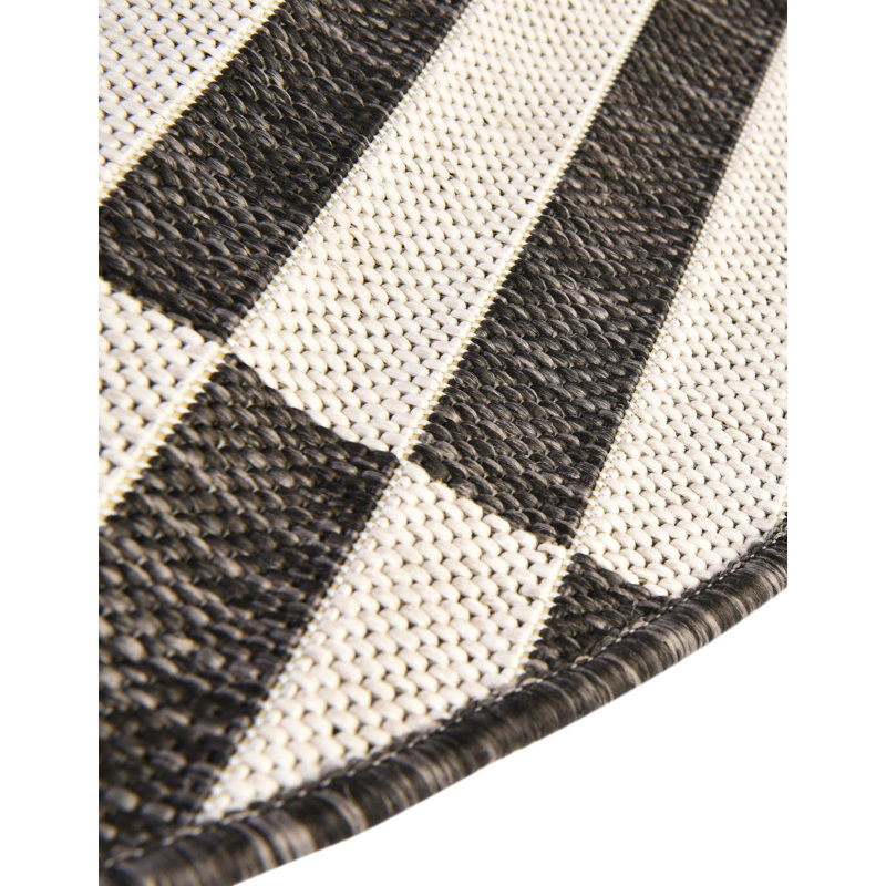 Finkelstein Striped Indoor / Outdoor Rug, Round 10'8"