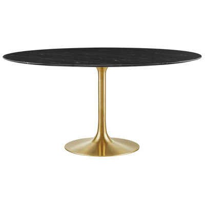 Modway Lippa 60" Round Artificial Marble Dining Table