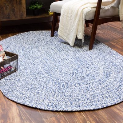 Tapis bleu tressé réversible Haynesville Farmhouse