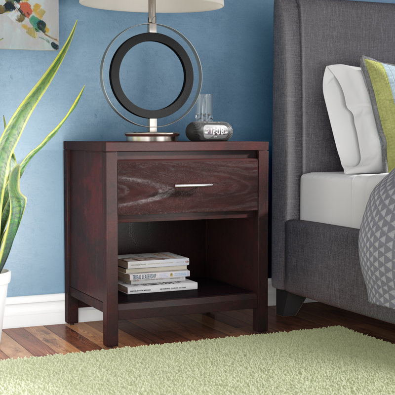 Dejon 23'' W Solid Wood Nightstand, Espresso