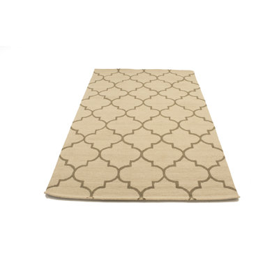 Cream Trellis 5x8 Hand-tufted Modern Rug