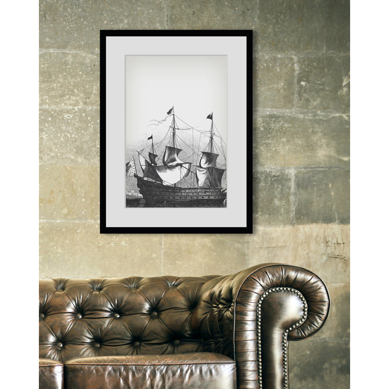 Ship - Single Picture Frame Print, 60 cm H x 50 cm W
