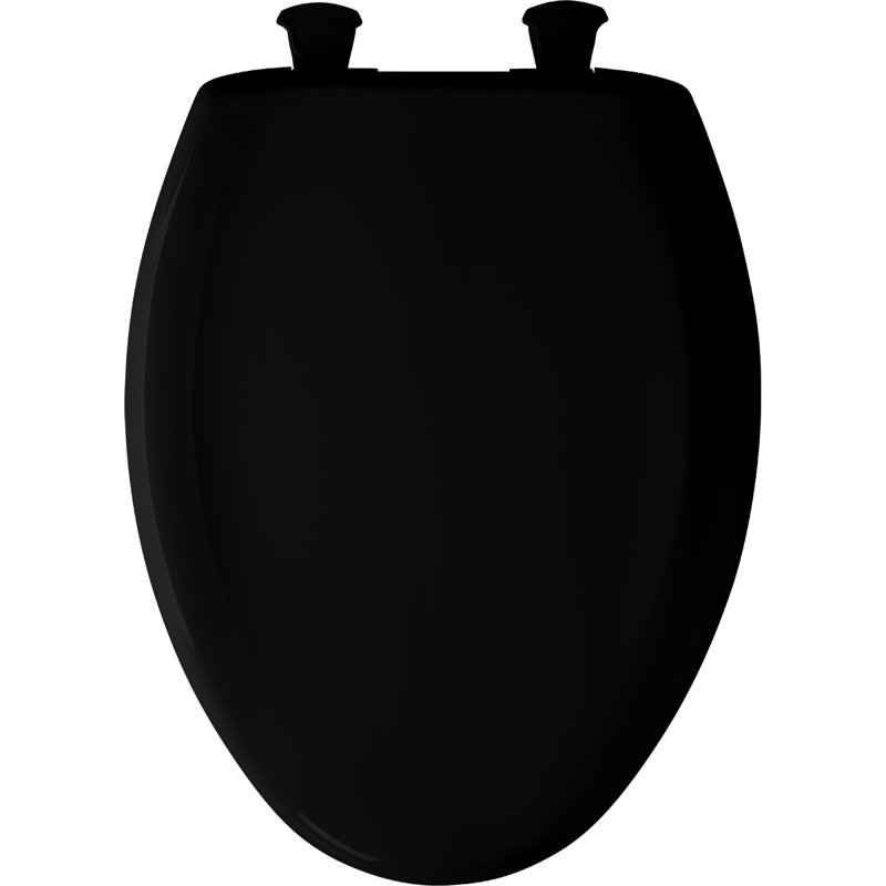 Siège de toilette allongé en plastique Lift-Off, Noir lustré