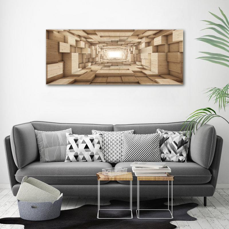 Wooden Tunnel - No Frame Print on Glass, Canvas, 50cm H x 125cm W x 2cm D