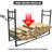 4ft Heavy-Duty Steel Firewood Rack with Kindling Hooks, 200lbs Capacity Elevated Log Holder with Anti-Tip Locking Rings for Fireplace & Patio, Black