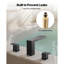 Ensemble de robinets de baignoire romaine avec 2 poignées noir mat