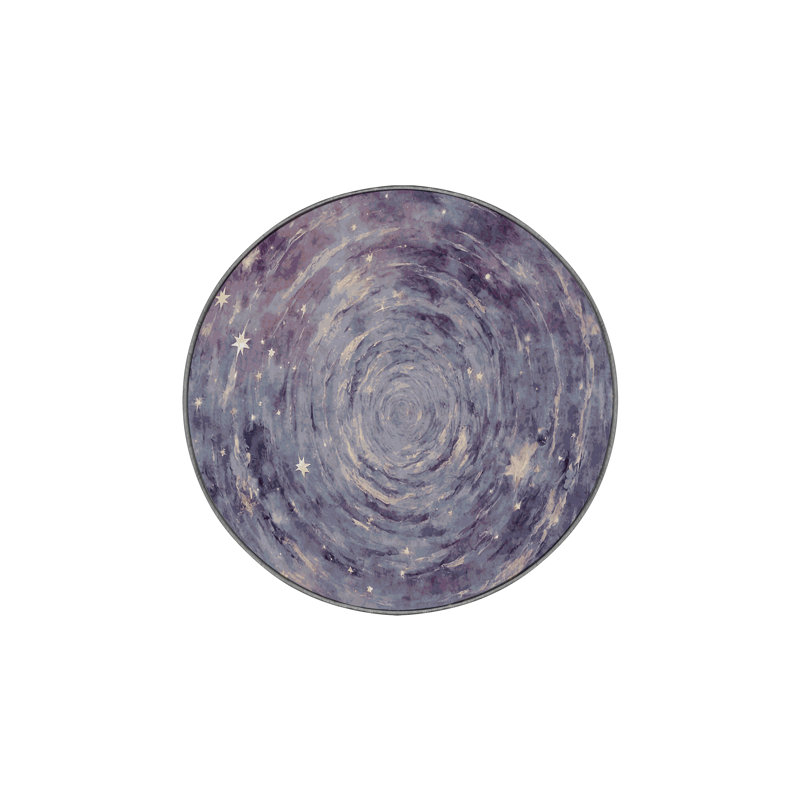 Tapis mauve lavable à la machine, Rond 5 pi