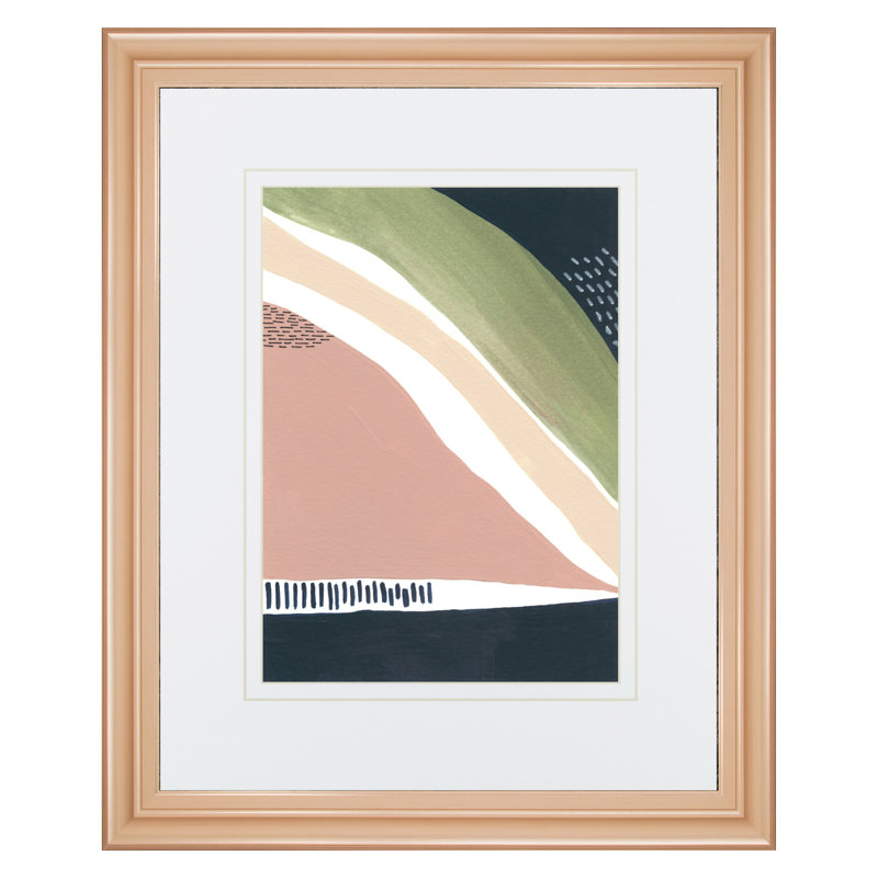 Art mural Simple Marks IV - 34 po x 40 po - Cadre brun clair