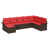 Structure brune / coussin rouge est en rupture de stock sélectionné