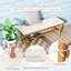 Banc d'extérieur 48 po en bois d'acacia, capacité de 800 lb, avec coussin épais rembourré