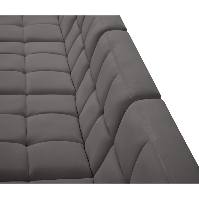 Canapé modulaire réversible en velours Hétal, Velours gris