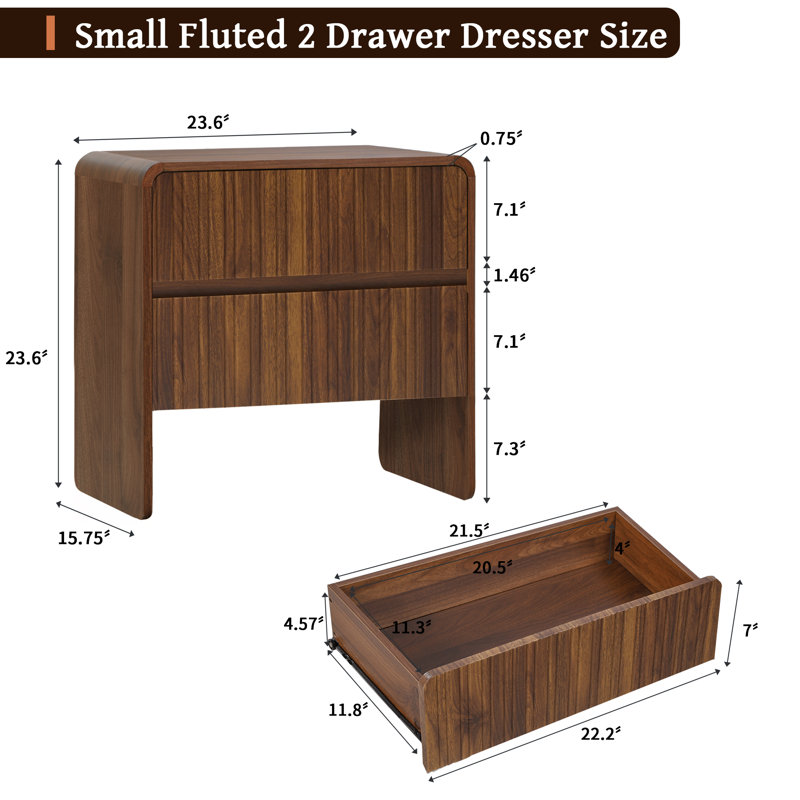 Commode 9 tiroirs Servidia, Brun, 2