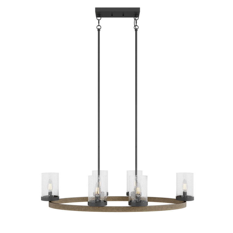 Ashveer 6 - Light Wagon Wheel Chandelier