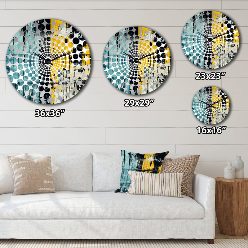 Horloge murale Tyshai - Collages abstraits, Petit