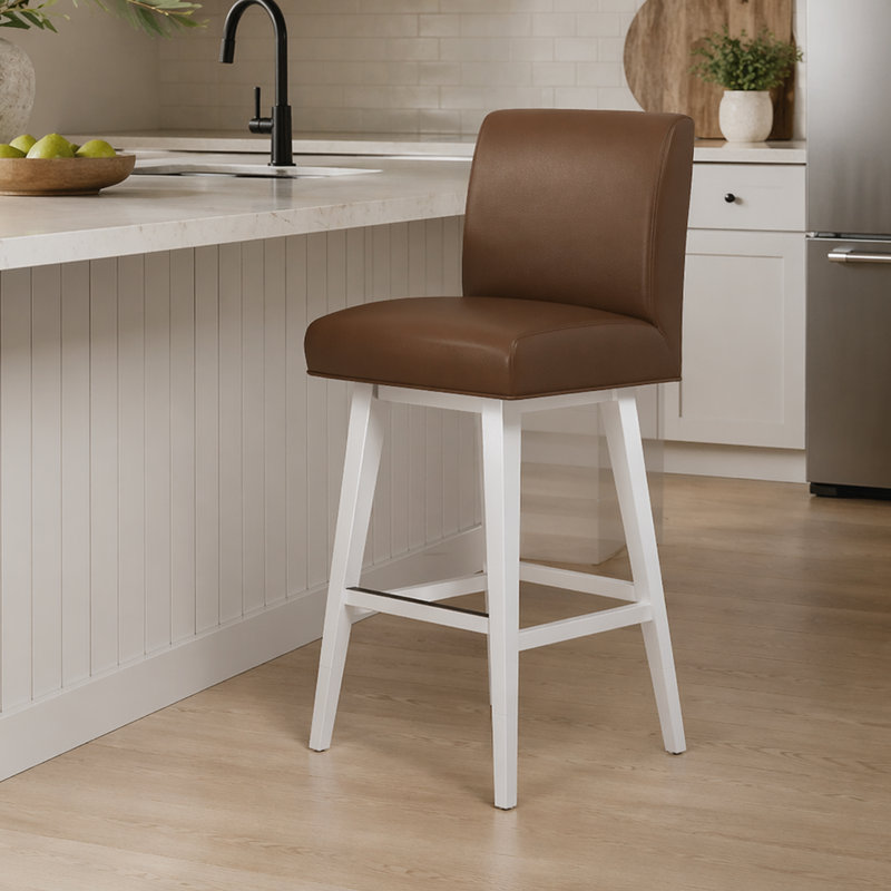 Tabouret pivotant Clson, White, Brown