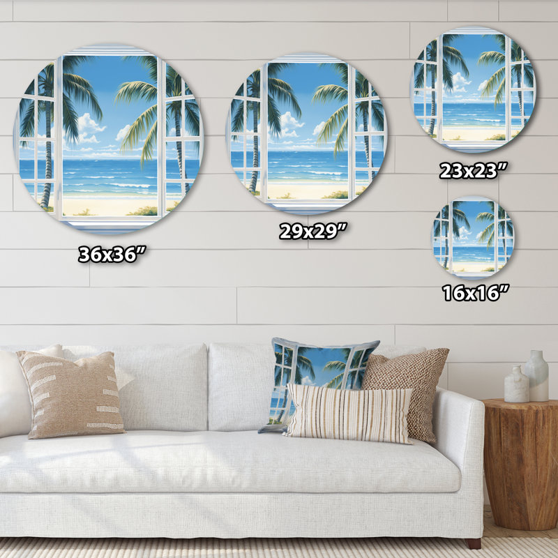 Putney - art rond en métal bord de mer, H 16 po x l 16 po