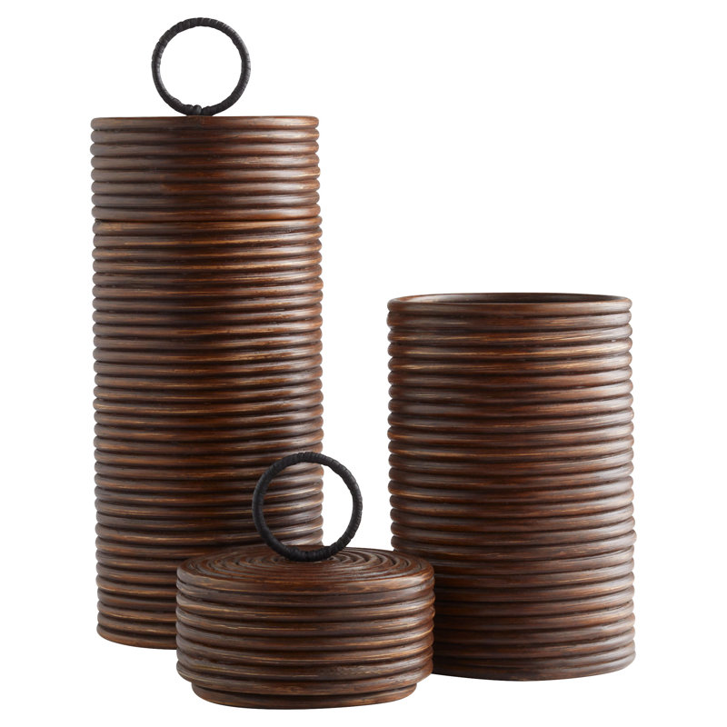Papeete Wicker Jar, 19" H x 7" W x 7" D