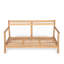 Canapé de patio en bois d'acacia avec coussin résistant à l'eau, teck et beige